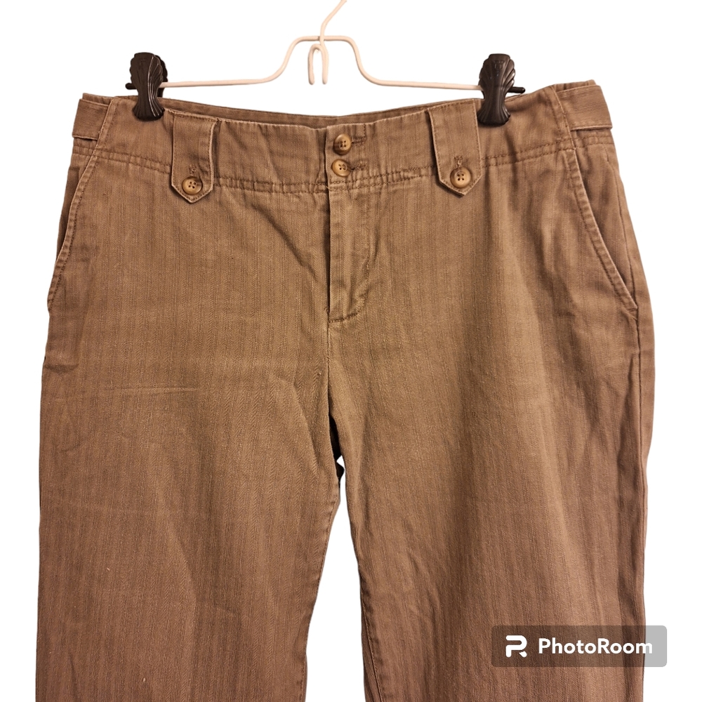 ❤️Eddie Bauer Women's Pants Size 10 Vashon Khaki Slacks Cotton Adjustabl…